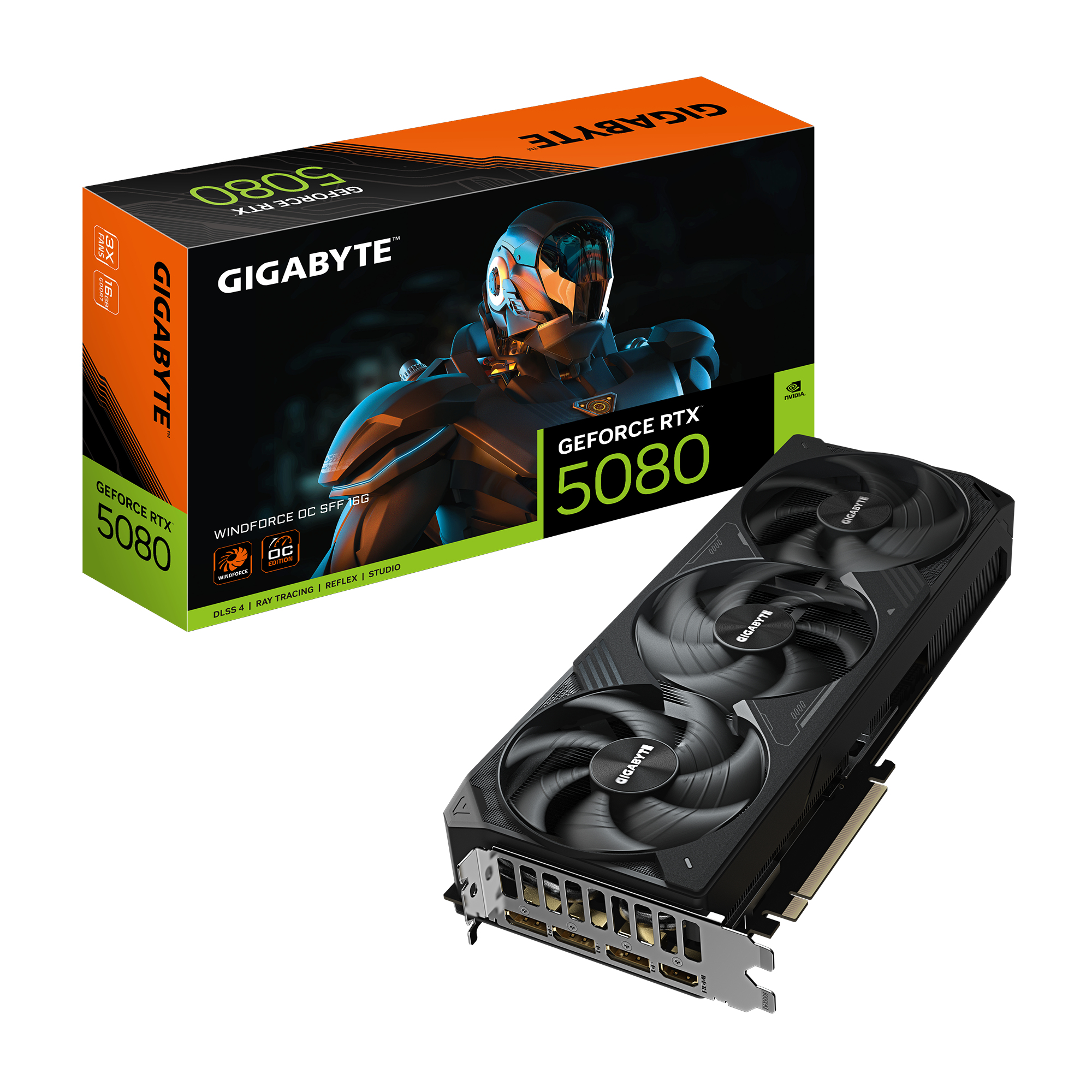 Placa video GeForce RTX 5080 Windforce OC SFF 16G, 16384 MB GDDR7 "GV-N5080WF3OC-16GD"