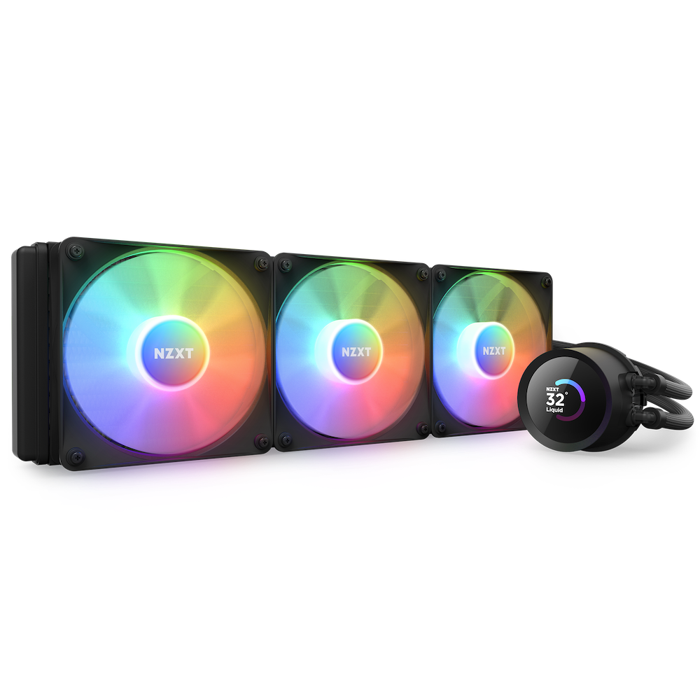Cooler NZXT "Kraken 360 RGB", skt universal, racire cu lichid, ventilator 120 mm x 3, 1800 rpm, iluminat RGB, "RL-KR360-B1" (timbru verde 2.00 lei)