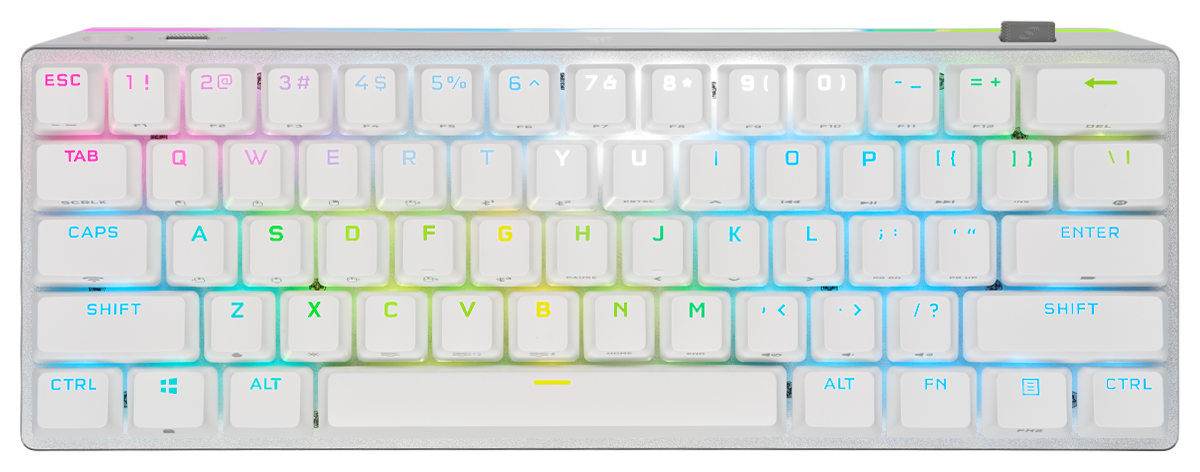 K70 PRO MINI WIRELESS 60% Mechanical CHERRY MX Red Switch Keyboard with RGB Backlighting - White "CH-9189110-NA", (timbru verde 0.8 lei)