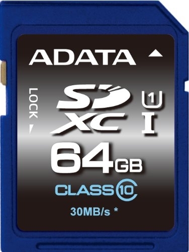 CARD SD ADATA, 64 GB, SDXC, clasa 10, standard UHS-I U1, "ASDX64GUICL10-R" (timbru verde 0.03 lei)
