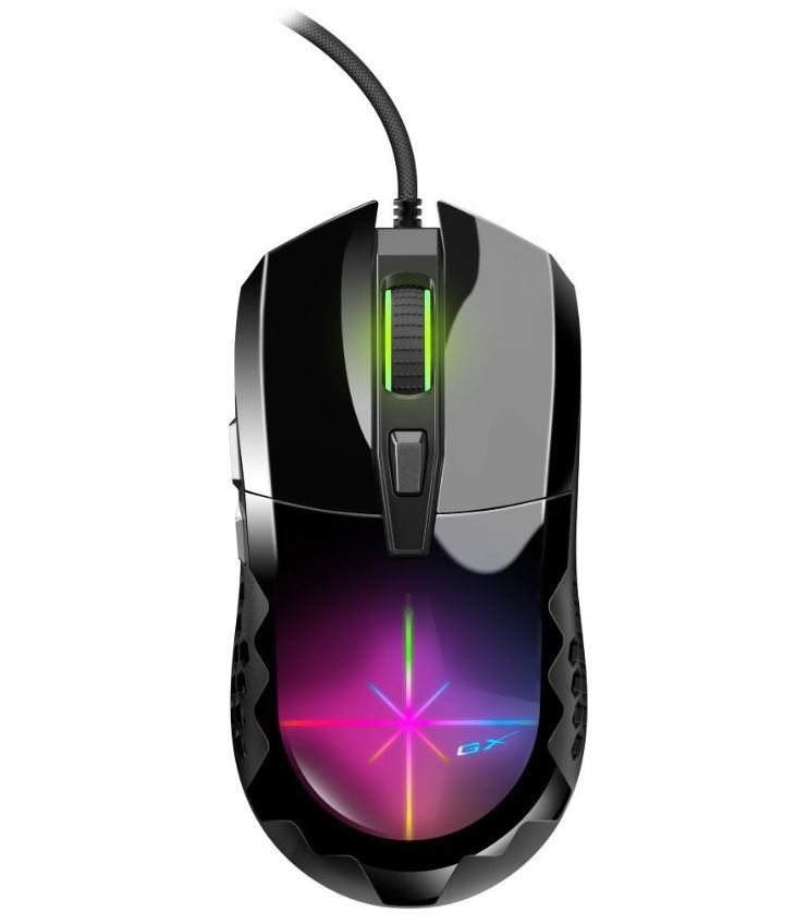 MOUSE Genius, "Scorpion M715", gaming, cu fir, USB, optic, 7200 dpi, butoane/scroll 6/1, , negru, "31040007400" (timbru verde 0.18 lei)