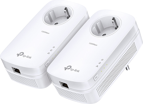 KIT ADAPTOR POWERLINE TP-LINK tehnologie AV2, AV1300, pana la 1300Mbps, 1 port Gigabit, priza AC, 2 buc., "TL-PA8010PKIT" (timbru verde 2 lei)