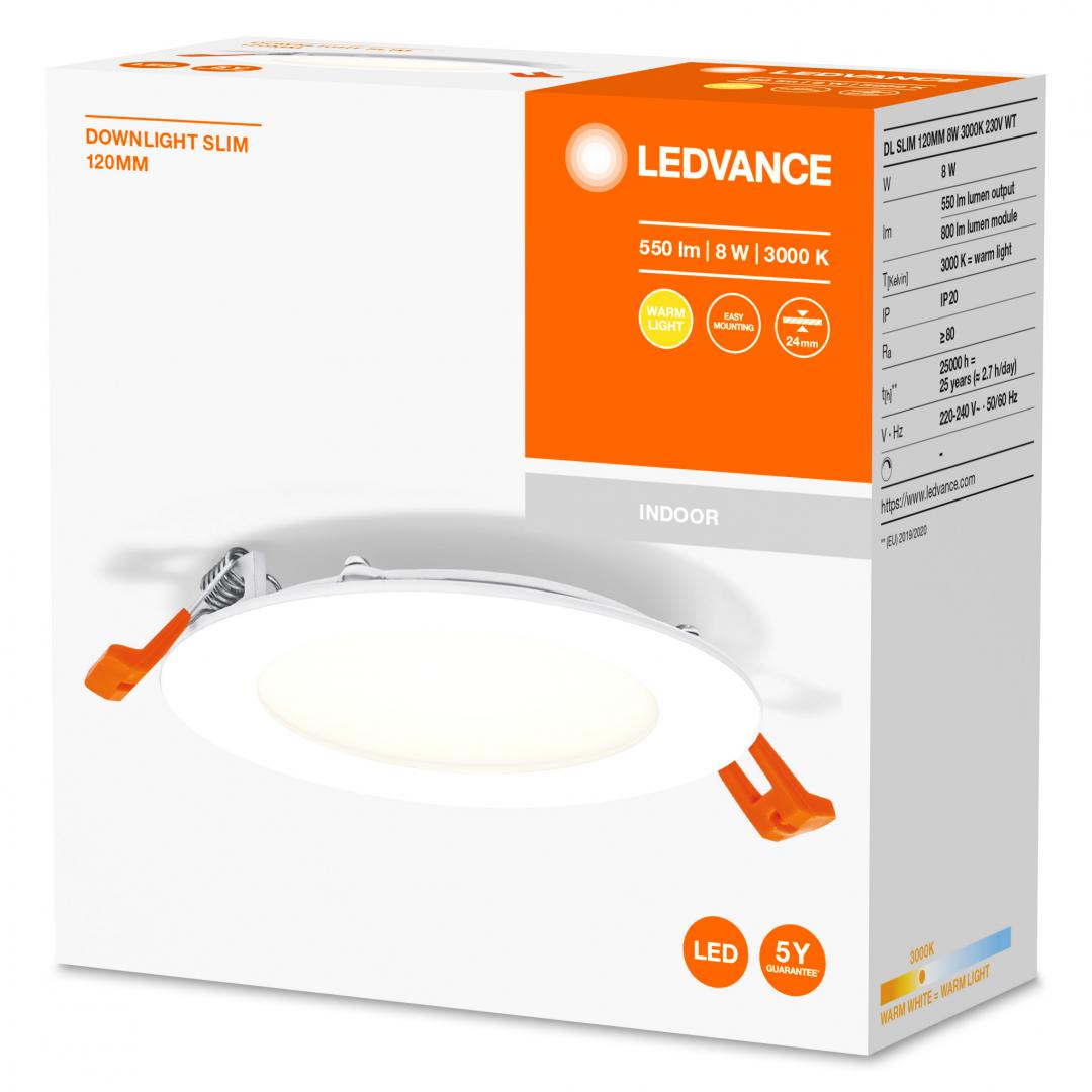 DL SLIM 120MM 8W 3000K 230V WT LEDV "000004058075573079" (timbru verde 2.00 lei)