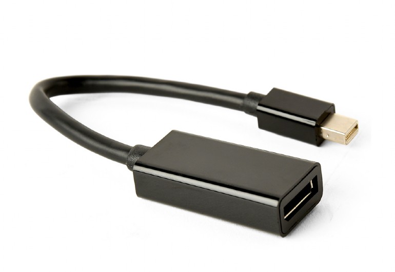 ADAPTOR video GEMBIRD, Mini-DisplayPort (T) la DisplayPort (M), rezolutie maxima 4K (3840 x 2160) la 30Hz, black, "A-mDPM-DPF4K-01" (timbru verde 0.08 lei)