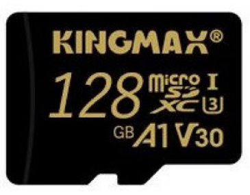 CARD MicroSD KINGMAX, 128 GB, MicroSDXC, clasa 10, standard UHS-I U3, "KM128GMCSDUHSPM1A" (timbru verde 0.03 lei)
