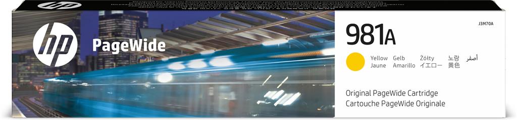 Cartus Cerneala Original HP Yellow, nr.981A, pentru PageWide 556dn|556xh|E55650dn|MFP 586z|586dn|586f|E58650z|E58650dn, 6k, incl.TV 1.2incl.TV "J3M70A"