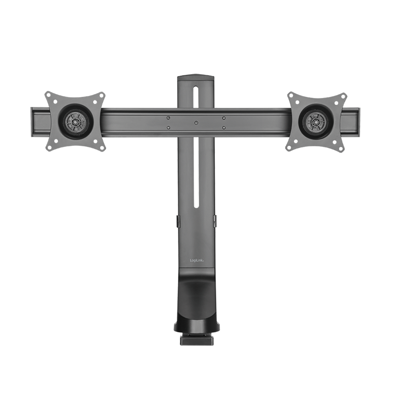 SUPORT de birou LOGILINK, pt 2 TV/monitor plat, curbat, diag. max 27 inch, rotatie, inclinare, pivotare, orizontala, verticala, max 7 Kg x 2, negru, "BP0160"