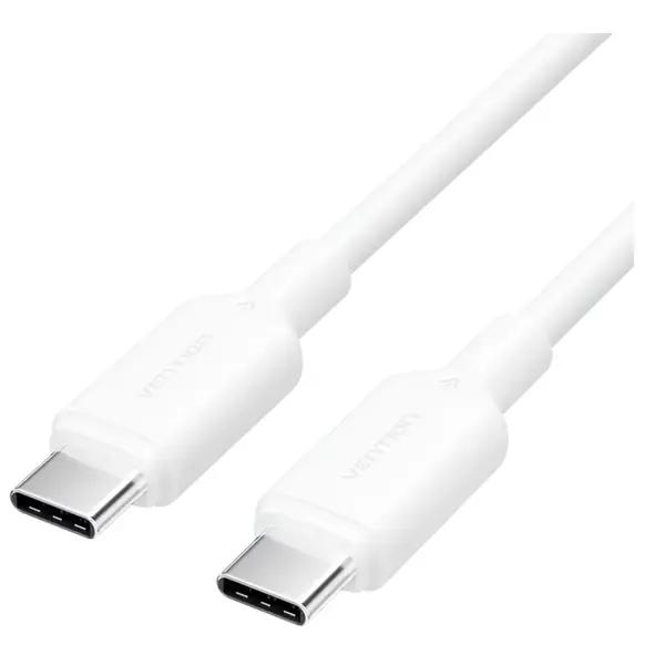 Cablu alimentare si date Vention, USB Type-C (T) la USB Type-C (T), 1m, 480 Mbps, 60W, PVC, alb, "TRCWF" (timbru verde 0.08 lei) -6922794783348