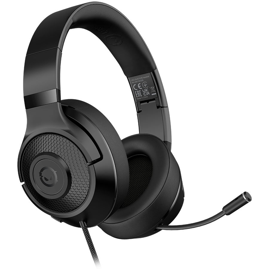 LORGAR Noah 101, Gaming headset with microphone, 3.5mm jack connection, cable length 2m, foldable design, PU leather ear pads, size: 185*195*80mm, 0.245kg, black "LRG-GHS101B" (timbru verde 0.8 lei)