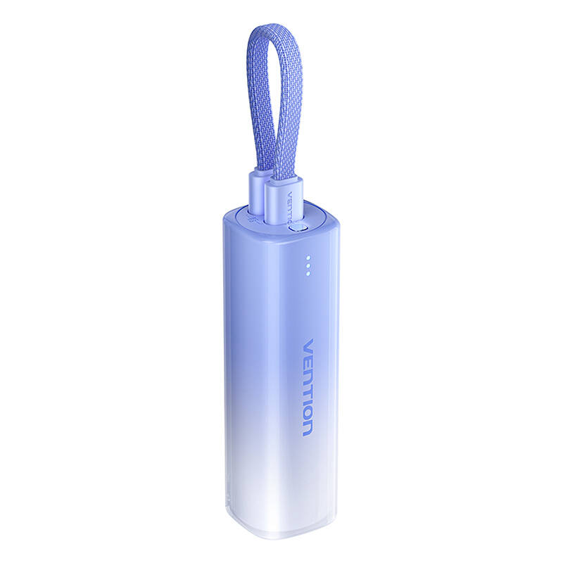 Power Bank Vention, 5000mAh ,20W, cablu Lightning si USB-C atasate, indicator LED, albastru "FHWL0" (timbru verde 0.98 lei)