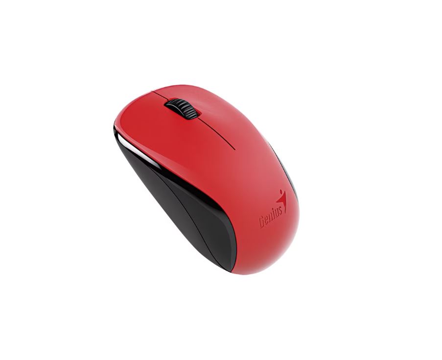 MOUSE Genius, "NX-7000", PC sau NB, wireless, 2.4GHz, optic, 1200 dpi, butoane/scroll 3/1, , rosu, "31030027403" (timbru verde 0.18 lei)