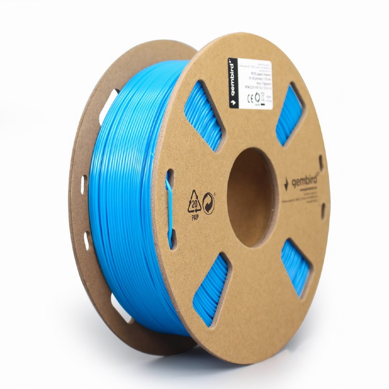 FILAMENT GEMBIRD pt. imprimanta 3d, PETG, 1.75mm diamentru, 1Kg / bobina, topire 220-260 grC, blue, "3DP-PETG1.75-01-B"