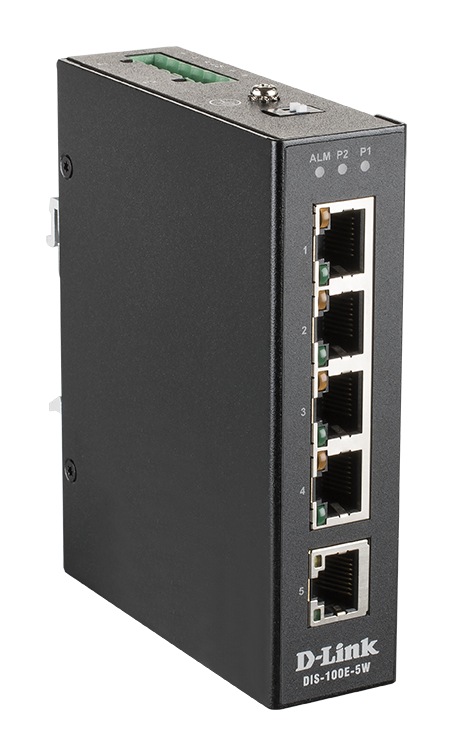 SWITCH D-LINK 5 porturi 10/100Mbps, carcasa metal "DIS-100E-5W" (timbru verde 2 lei)