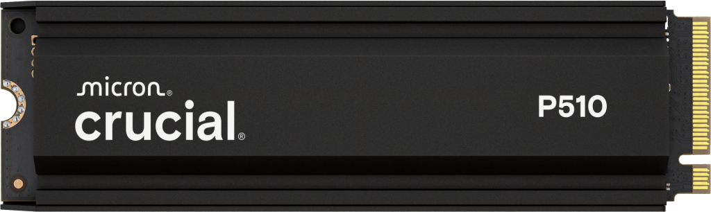 Crucial P510 1TB PCIe Gen5 NVMe 2280 M.2 SSD with heatsink "CT1000P510SSD5"