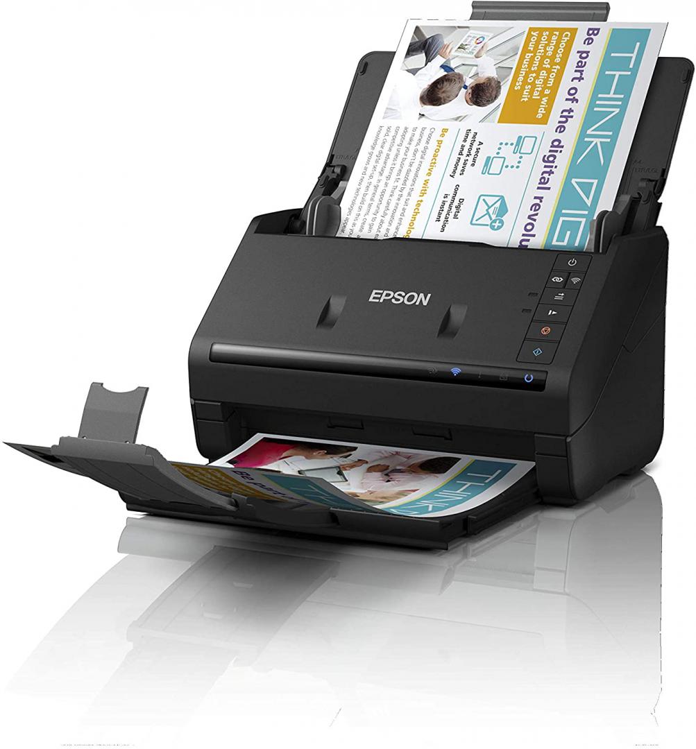 Scanner Portabil EPSON ES-500WII, A4, Viteza de scanare duplex: 35ppm, Optiuni: , Conectivitate:USB|WiFi, Scanare ambele fete:Da, ADF:100coli, (Timbru Verde11Lei) "B11B263401"(RAPO)