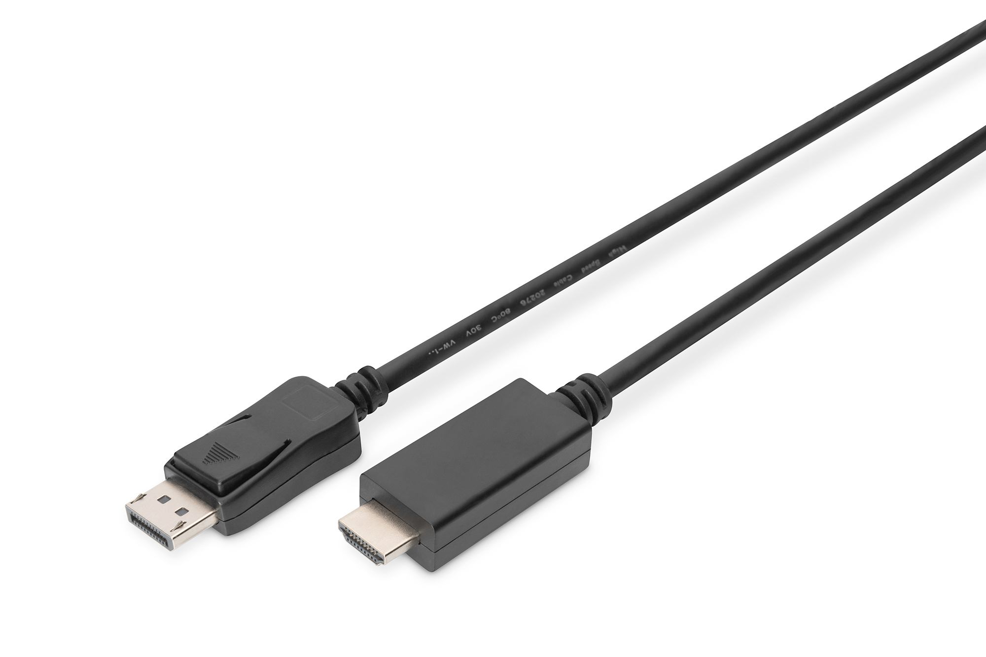 DIGITUS DisplayPort Adapter Cable DP - HDMI Type A St / St 3.0m w / War. DP 1.2 HDMI 2.0 4K / 60Hz CE black "AK-340303-030-S" (timbru verde 0.18 lei)