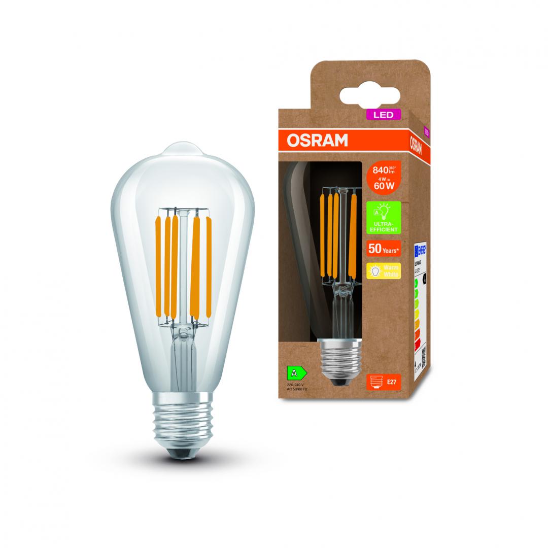 LEDISON60 4W/830 230V FIL EA E27FS1OSRAM "000004099854009693" (timbru verde 0.45 lei)