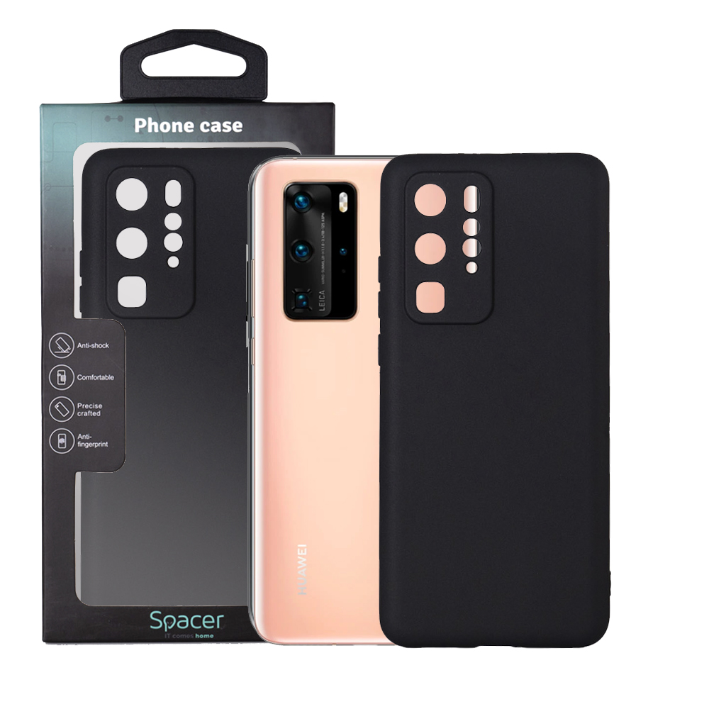 Husa Huawei telefon P 40 Pro, negru, tip back cover, material flexibil TPU, "SPPC-HU-P-40P-TPU"