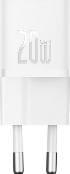 INCARCATOR retea Baseus, GaN5 Fast Charger mini 20W, 1 x USB Type-C 5V/3A, alb "CCGN050102" (timbru verde 0.18 lei) - 6932172625320