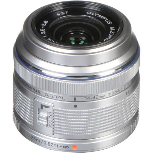 CAMERE foto - accesorii Olympus M.Zuiko Digital 14-42mm F3.5-5.6 II R / EZ-M1442 II R silver "V314050SE000" (timbru verde 0.18 lei)
