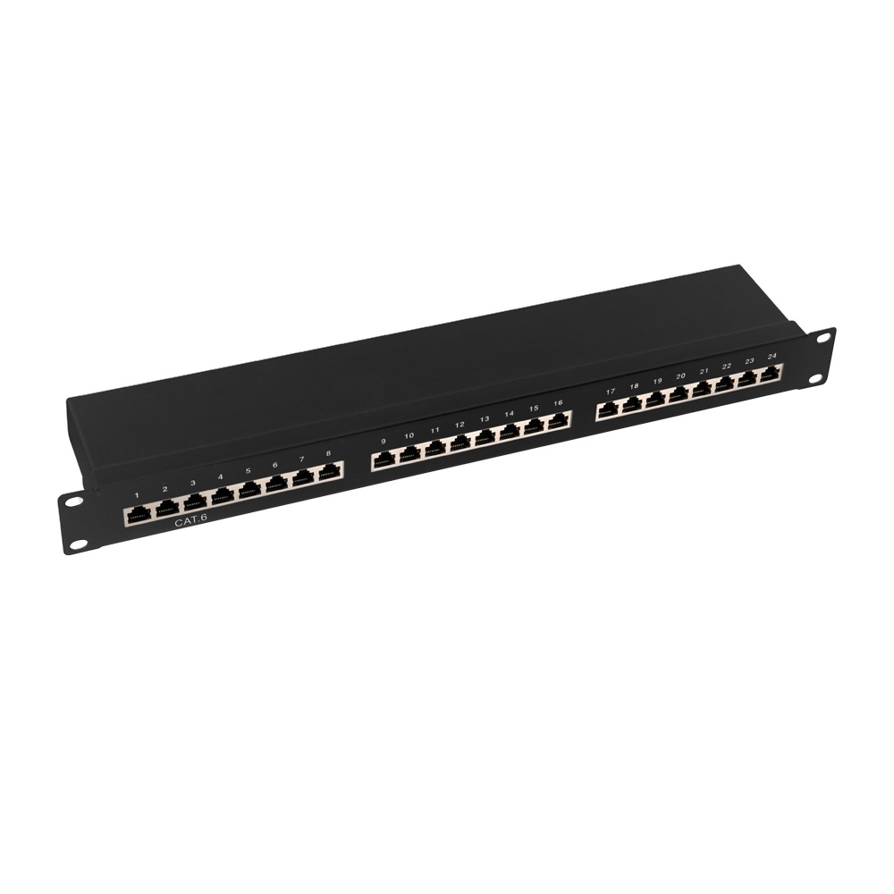 PATCH PANEL LOGILINK 24 porturi, STP, Cat6, 1U pentru rack 19", black, "NP0055"