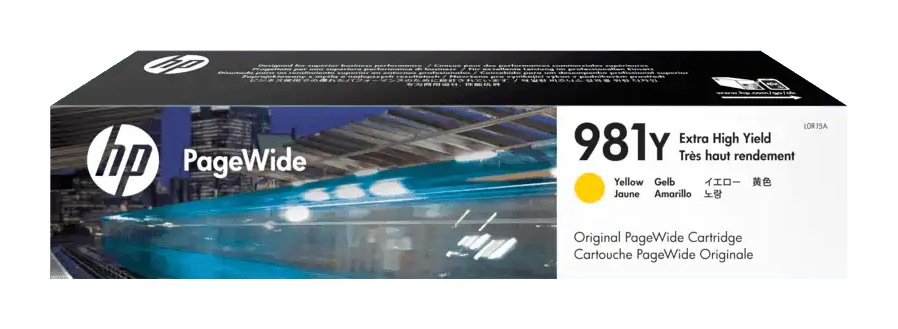 Cartus Cerneala Original HP Yellow, nr.981Y, pentru PageWide E58650|556|586, 20K, (timbru verde 0.15 lei), "L0R15A"
