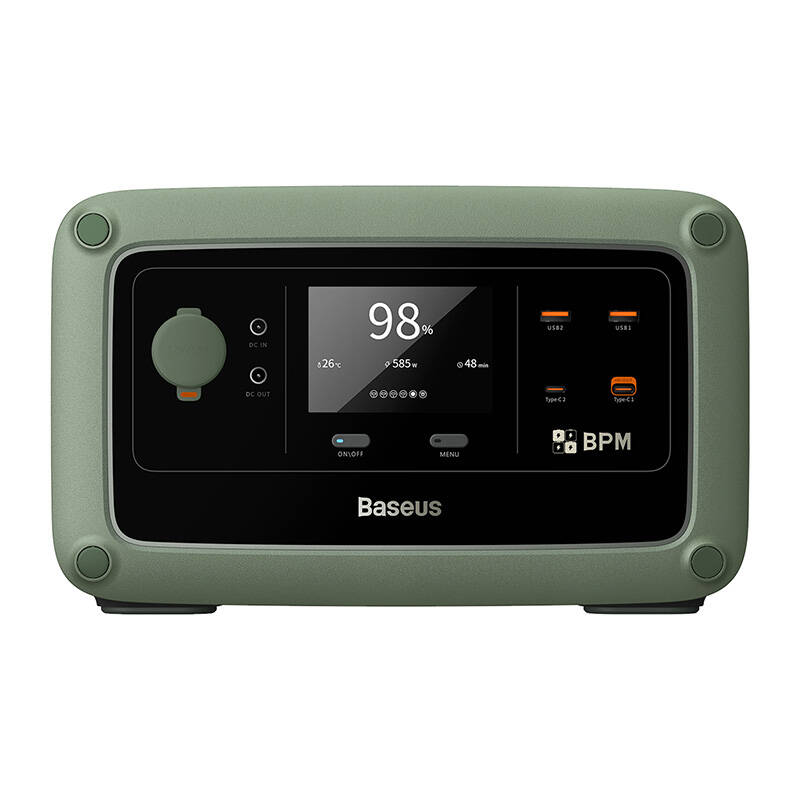 POWER STATION Baseus Energy Stack, capacitate 600Wh, greutate 8 kg, Wi-Fi + Bluetooth + App, AC x 2 output maxim 1500W, USB Type-C x 2 100W, USB x2 22.5W "E10023304613-00" (timbru verde 11 lei)