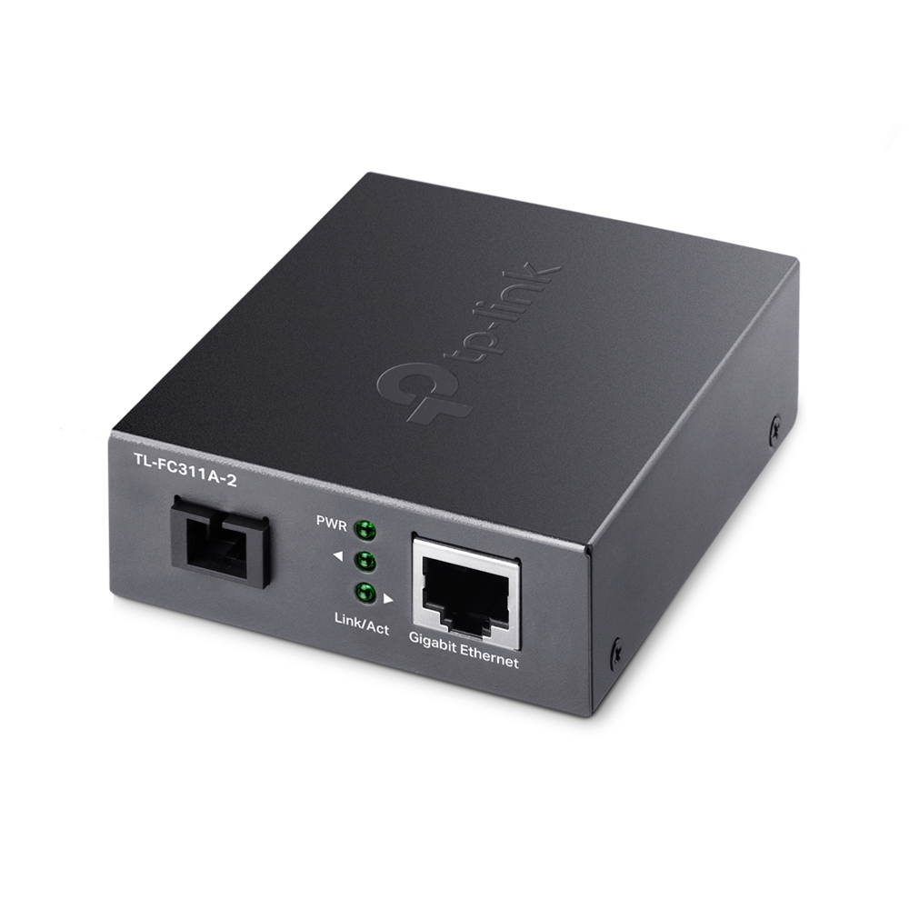 MEDIA CONVERTOR TP-LINK 1 x Gigabit RJ45 WDM Half-Duplex/Full-Duplex, SC single-mode fiber, 1× Gigabit SC Fiber Port, pana la 2km, montabil in sasiu "TL-FC311A-2" (include timbru verde 1.75 lei)