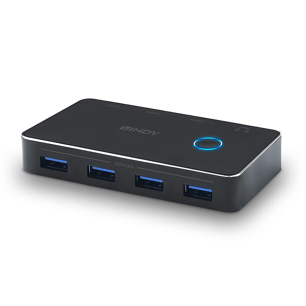 Switch USB Lindy 4 Port USB 3.0 2:4 "LY-43387" (timbru verde 0.18 lei)