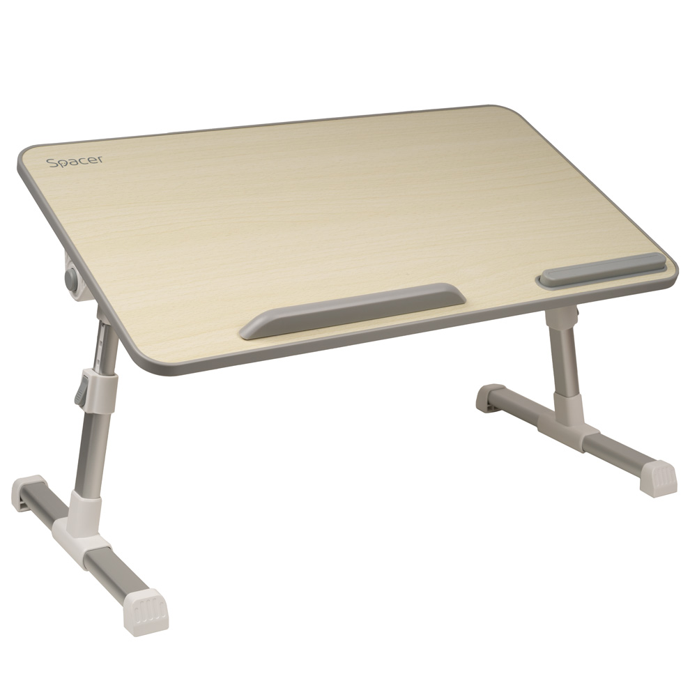 MASUTA SPACER notebook 17", 52x30x1.2cm, inaltime reglabila 24-32cm, inclinare ajustabila pana la 30grade, stopper laptop, armrest/opritor mouse silicon crem, "SPNS-TABLE"