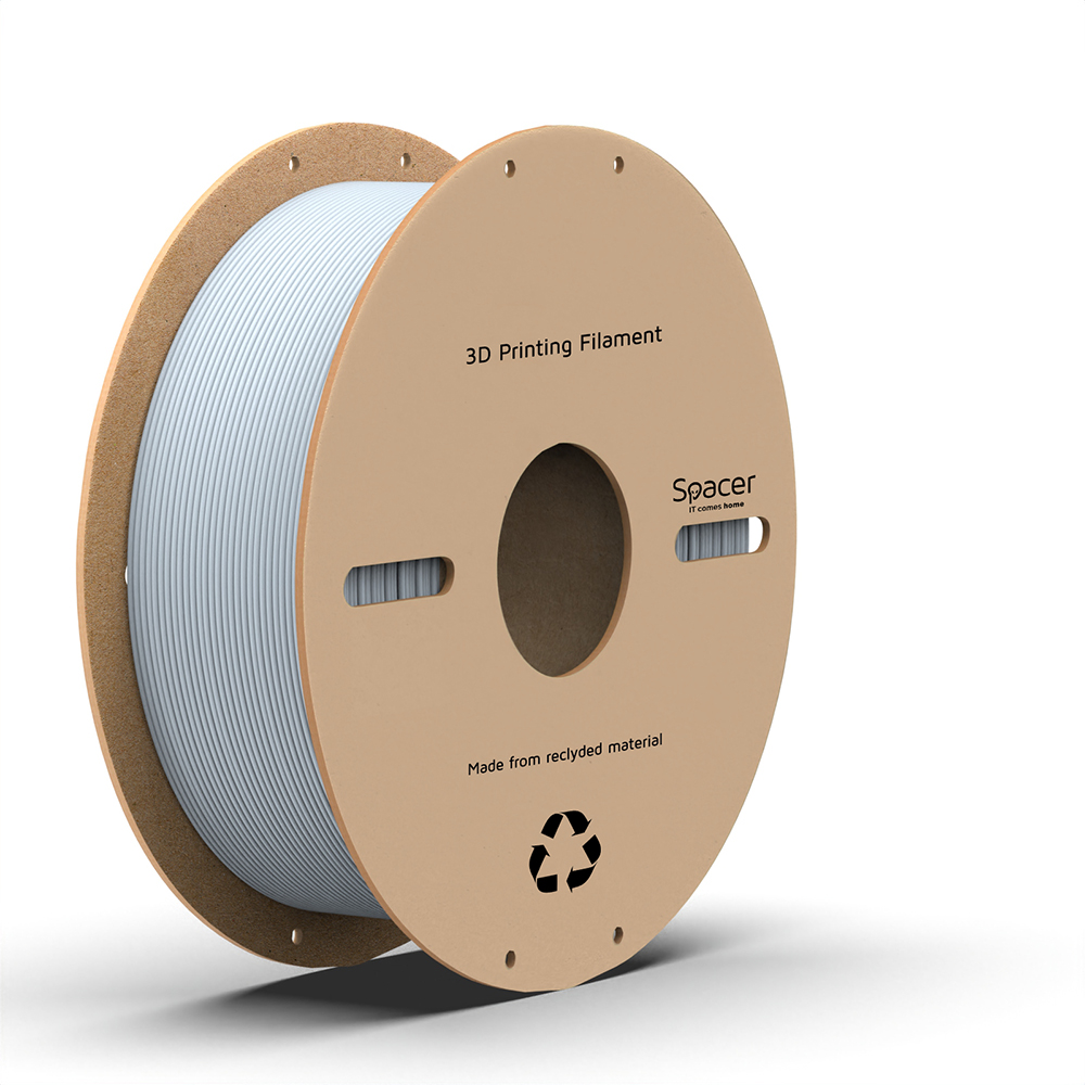 FILAMENT Spacer pt. imprimanta 3D - PLA, 1.75mm diamentru, 1Kg / bobina, aprox. 330m, topire 195-225 grC, grey, "SPPF-3DP-PLA1.75-01-GR"