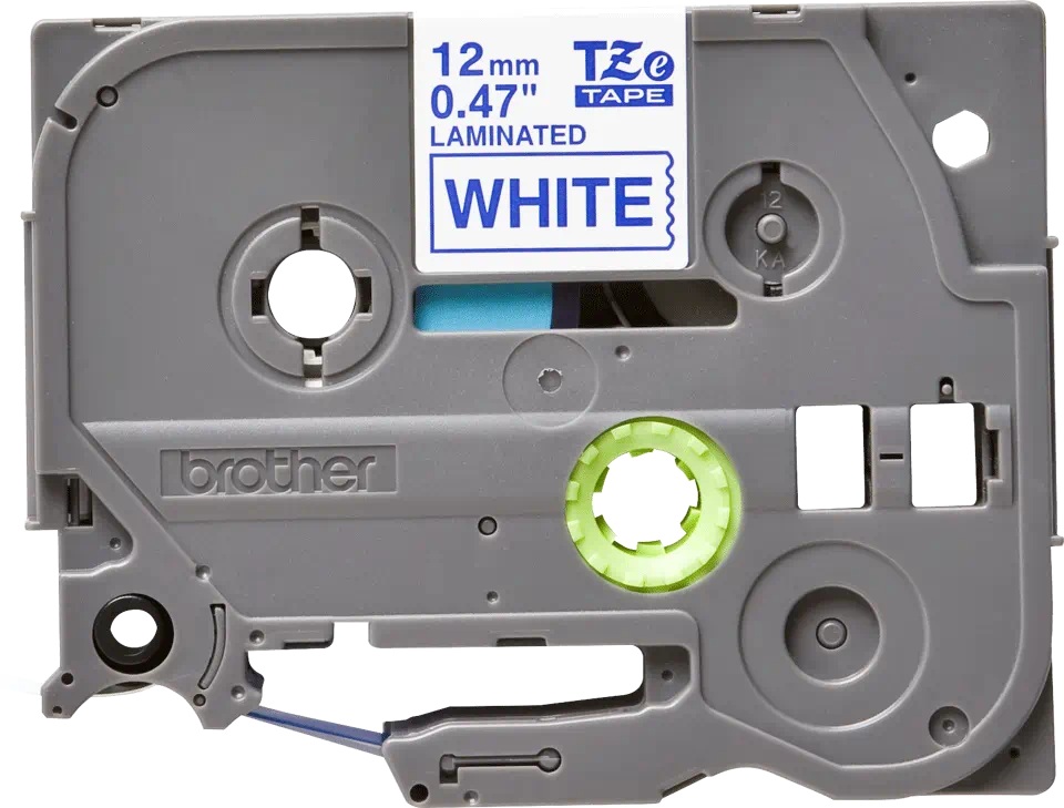 Banda laminata Original Brother Blue on White, TZE233, pentru E105|E110|H100|H101|H105|H110|H111|P300|128|200|1000|1010|1090|1100|1120|1130|1160|1170|1180|1190|1200|1230|1280|1290|6100|7100|ST1150, 12mm, incl.TV 0 RON, "TZE233"