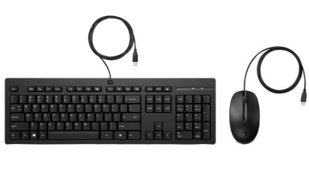 HP 225 Wired Mouse and Keyboard Combo (EN), "286J4AA#ABB" (timbru verde 0.8 lei)