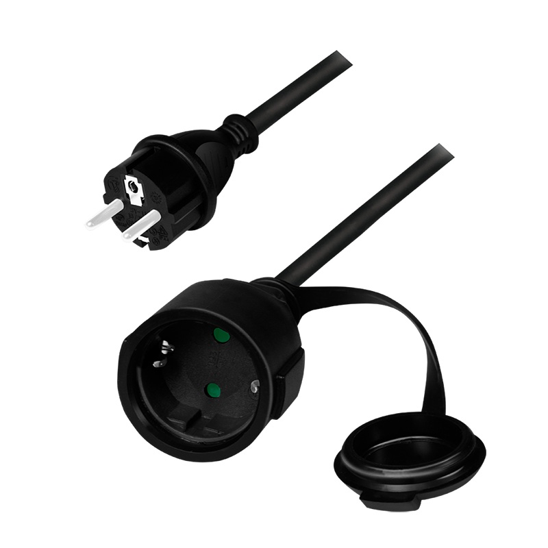 Cablu de alimentare prelungitor, Schuko, 5m, 3x1.5mm2, 250V / 16A, black, Logilink "LPS102" (timbru verde 0.18 lei)