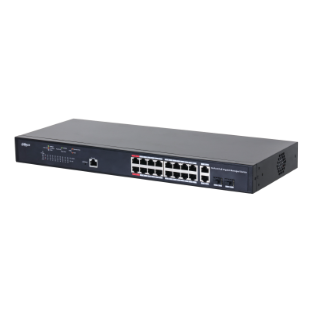 DAHUA SWITCH 18P MNG GB 16POE 130W "PFS4218-16GT-130" (timbru verde 2 lei)