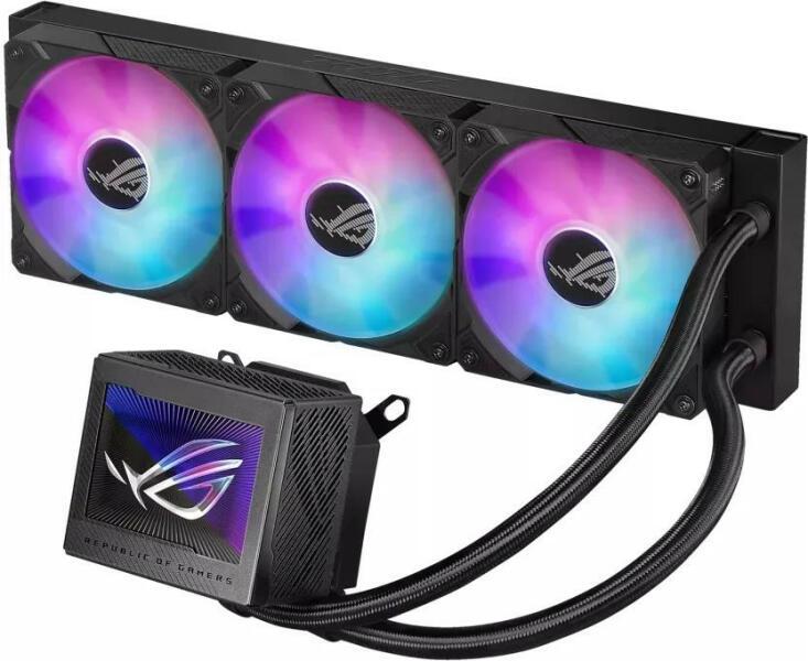 Cooler Asus "ROG RYUJIN III 360 ARGB", skt universal, racire cu lichid, ventilator 120 mm x 3, 2200 rpm, iluminat ARGB, "ROG RYUJIN III 360 ARGB" (timbru verde 2.00 lei)