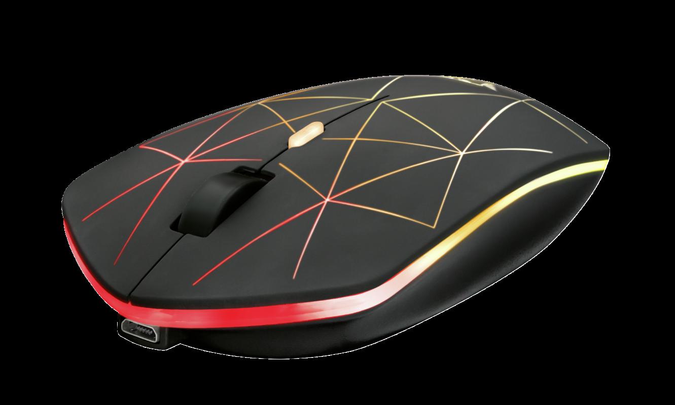 MOUSE TRUST, "GXT 117 Strike", gaming, wireless, 2.4GHz, optic, 1400 dpi, butoane/scroll 6/1, iluminare, buton selectare viteza, negru, "TR-22625" (timbru verde 0.18 lei)