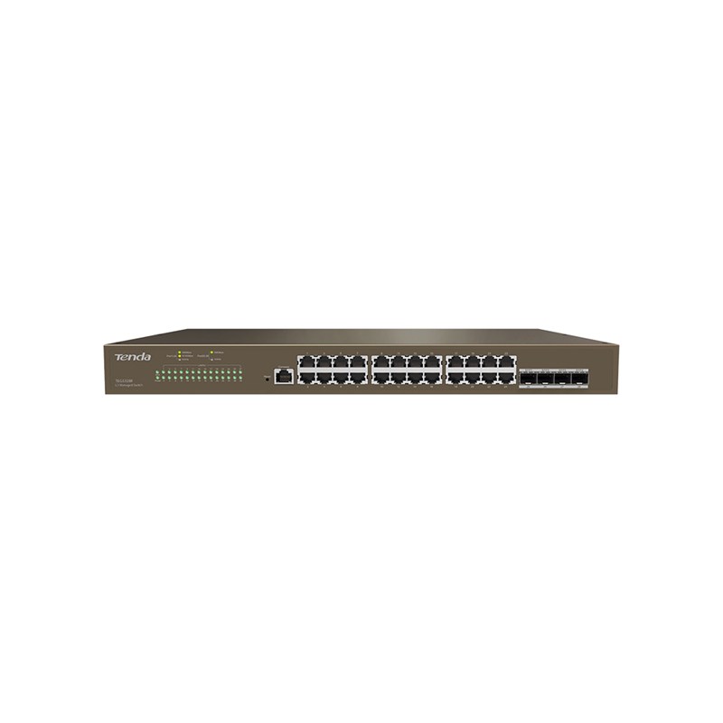 SWITCH Tenda cu management L3 cu 28 porturi (24 x GE, 4 x SFP) carcasa metalica, rackabil "TEG5310P-8-150W" (timbru verde 2 lei)