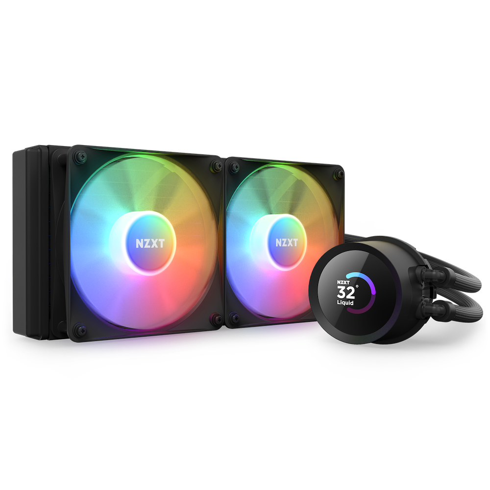 Cooler NZXT "Kraken 240 RGB", skt universal, racire cu lichid, ventilator 120 mm x 2, 1800 rpm, iluminat ARGB, "RL-KR240-B1" (timbru verde 2.00 lei)