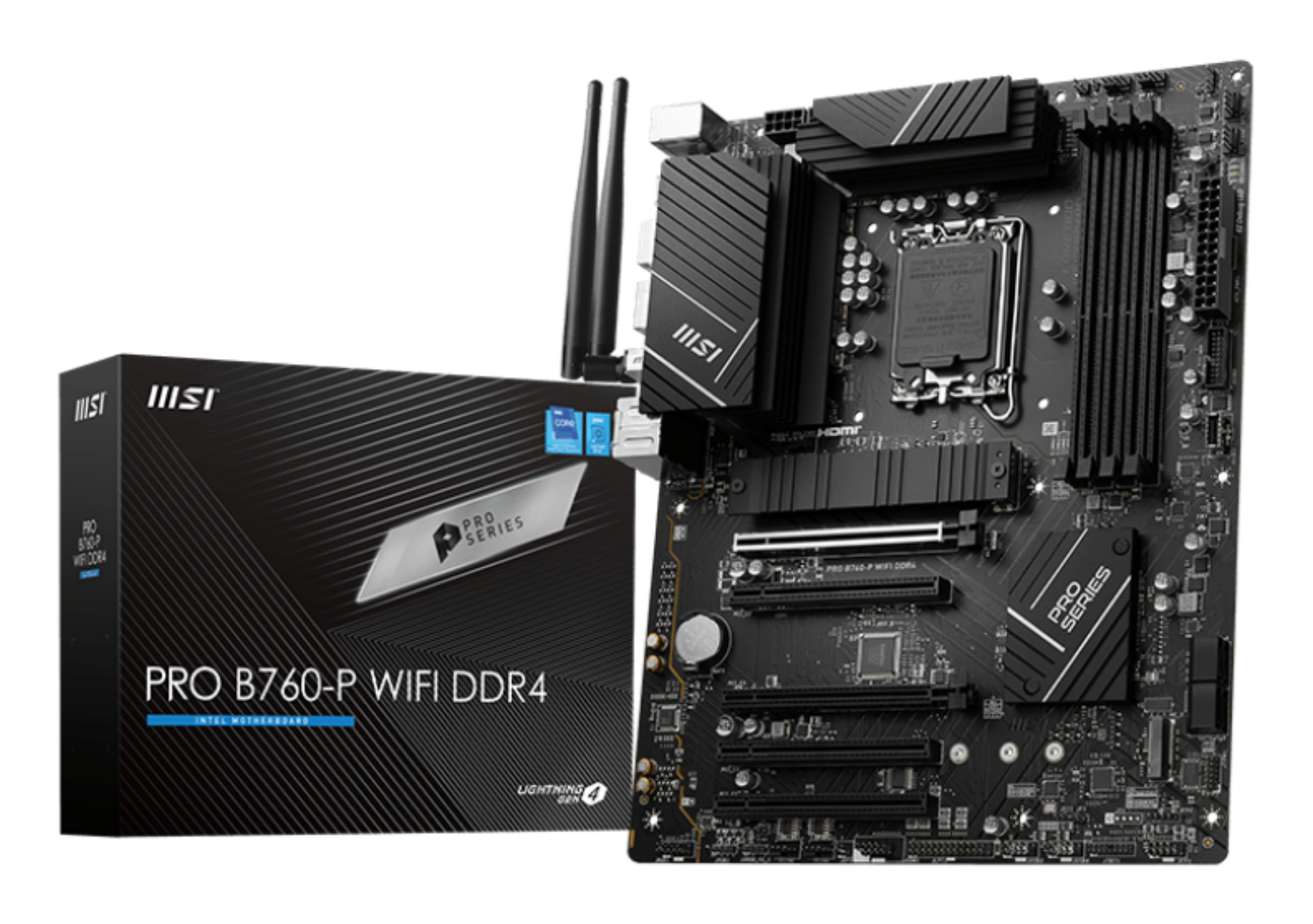 Placa de baza PRO B760-P WiFi DDR4, Intel B760, Socket 1700, ATX "7D98-001R"