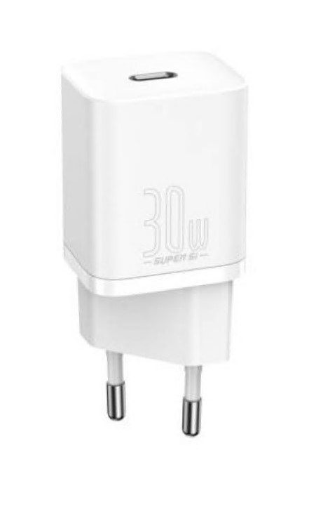 INCARCATOR retea Baseus Super Si, Quick Charge 30W, 1 x USB Type-C 5V/3A, alb "CCSUP-J02" (timbru verde 0.18 lei) - 6953156205079