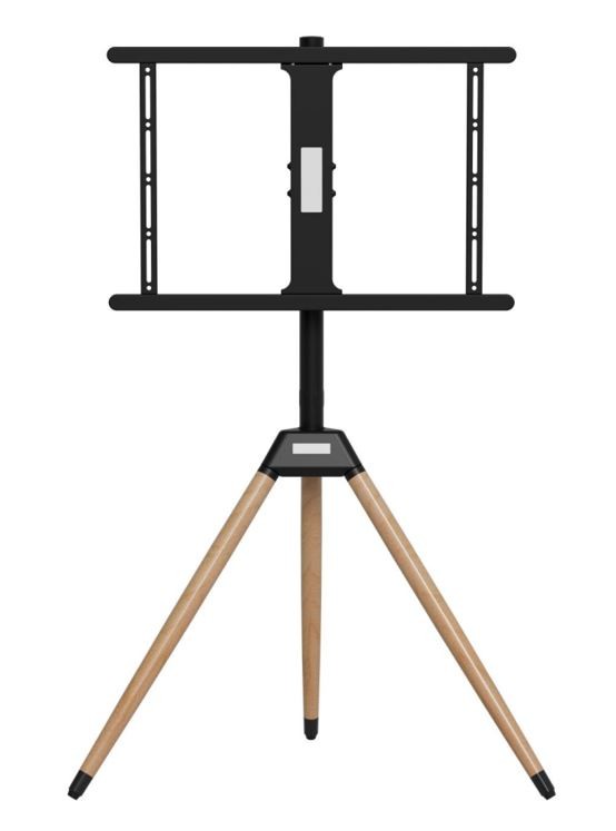 SUPORT de podea GEMBIRD, pt 1 TV/monitor, diag. max 32" - 75", max 32 kg, pivotare +/-180 gr, inclinare +3~-5 gr, tripod, 888x500x1385mm, inaltime 1100-1310mm, black&wood, "TVS-75ST-01"