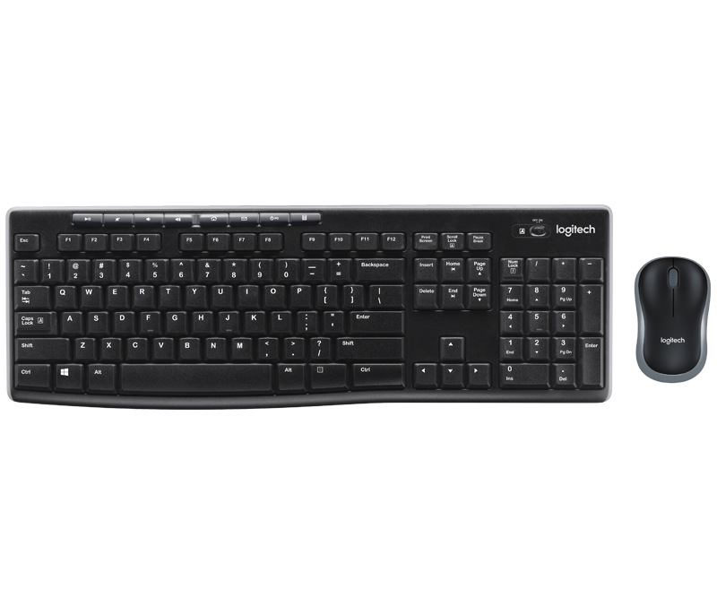 KIT wireless LOGITECH, tastatura wireless multimedia + mouse wireless 3 butoane, black, "MK270" 45501442 "920-004508" (timbru verde 0.8 lei)