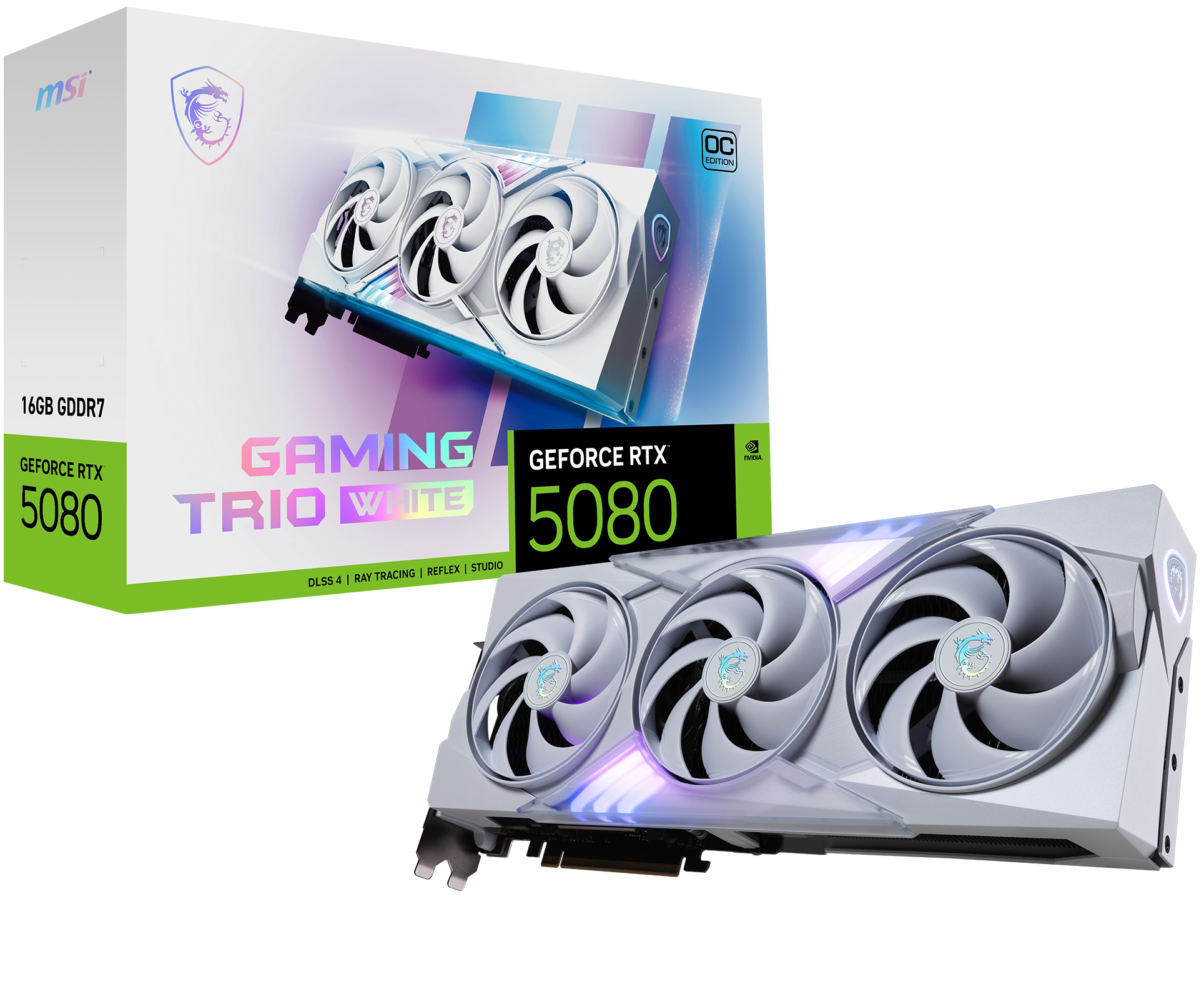 MSI GeForce RTX 5080 16GB GAMING TRIO OC WHITE VGA "RTX 5080 16G GAMING TRIO OC WHITE"