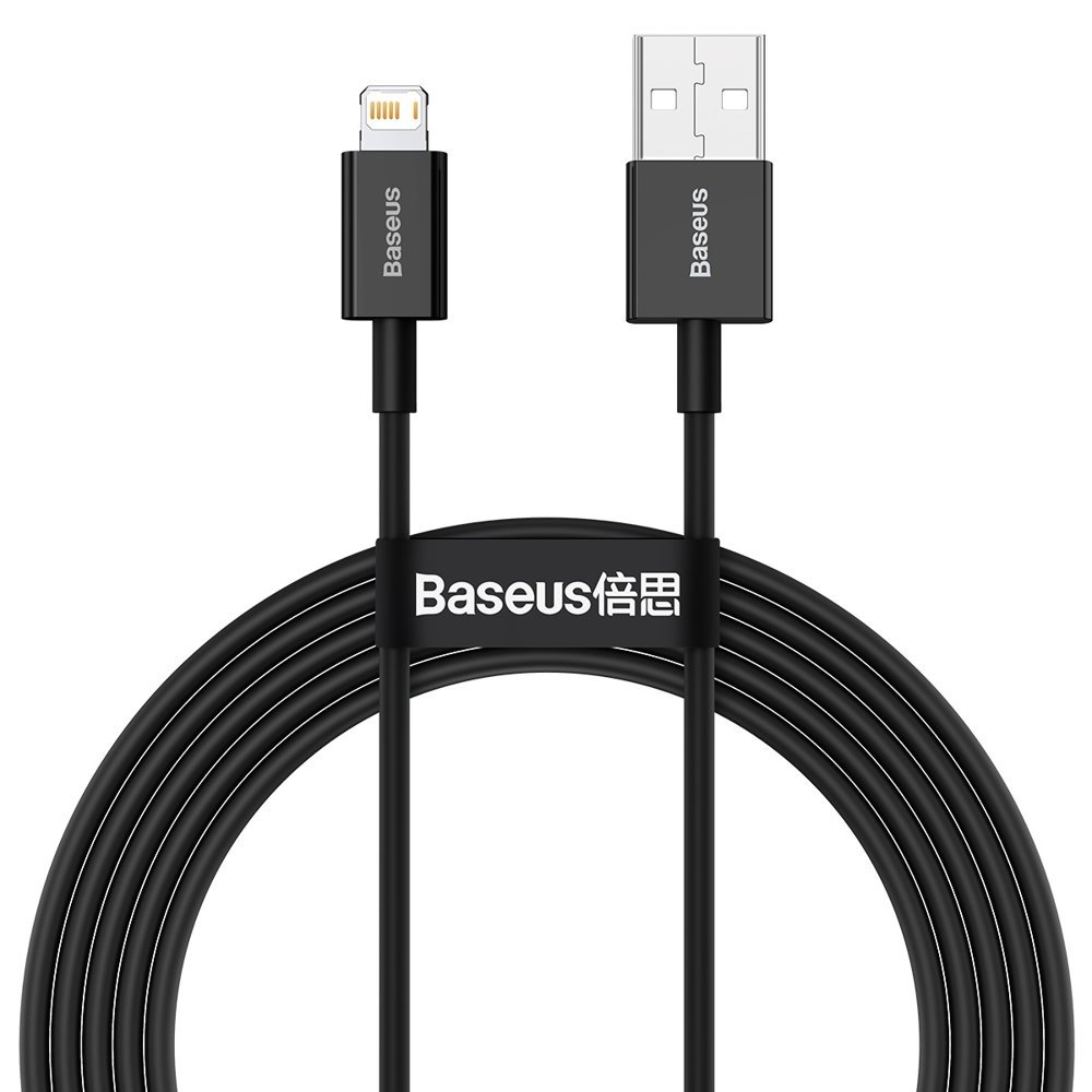 CABLU alimentare si date Baseus Superior, Fast Charging Data Cable pt. smartphone, USB la Lightning Iphone 2.4A, 2m, negru "CALYS-C01" (timbru verde 0.08 lei) - 6953156205451