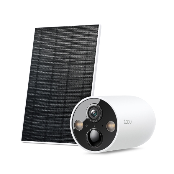 CAMERA IP Exterior cu acumulator TP-LINK, include panou solar, IP66, dist. IR 15 m, tip lentila fixa 3.15 mm, 3 Mpx rezolutie 2K, wireless, microfon, carcasa plastic, necesita HUB, "Tapo C425 KIT" (timbru verde 0.8 lei)