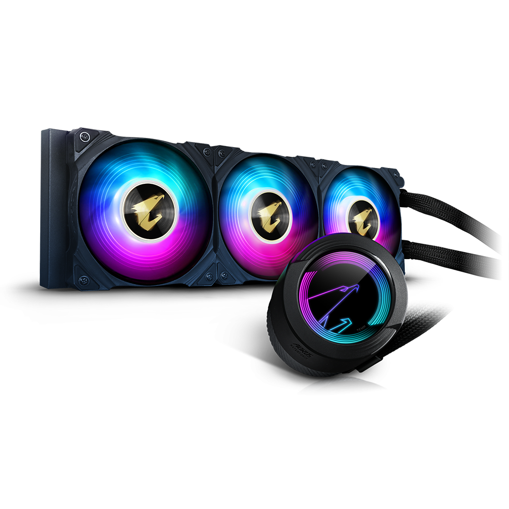 Cooler Gigabyte "AOR WATERFORCE 360", skt universal, racire cu lichid, ventilator 120 mm x 3, 2500 rpm, iluminat RGB, "AOR WATERFORCE 360" (timbru verde 2.00 lei)