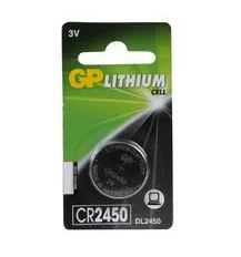 Baterie GP Batteries, butoni (CR2450) 3V lithium, blister 1 buc. "GPCR2450-2CPU1" "GPPBL2450052" - 945243 (timbru verde 0.01 lei)