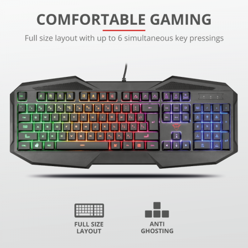 TASTATURI Trust GXT 830 RW Avonn Gaming Keyboard - black "21621" (timbru verde 0.8 lei)