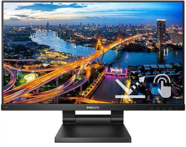 MONITOR Philips 23.8 inch, home | office, IPS, Full HD (1920 x 1080), Wide, 250 cd/mp, 4 ms, HDMI | VGA | DisplayPort, "242B1TC/00" (timbru verde 7 lei)